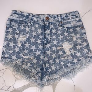 Super cute Stars and Stripes Denim shorts